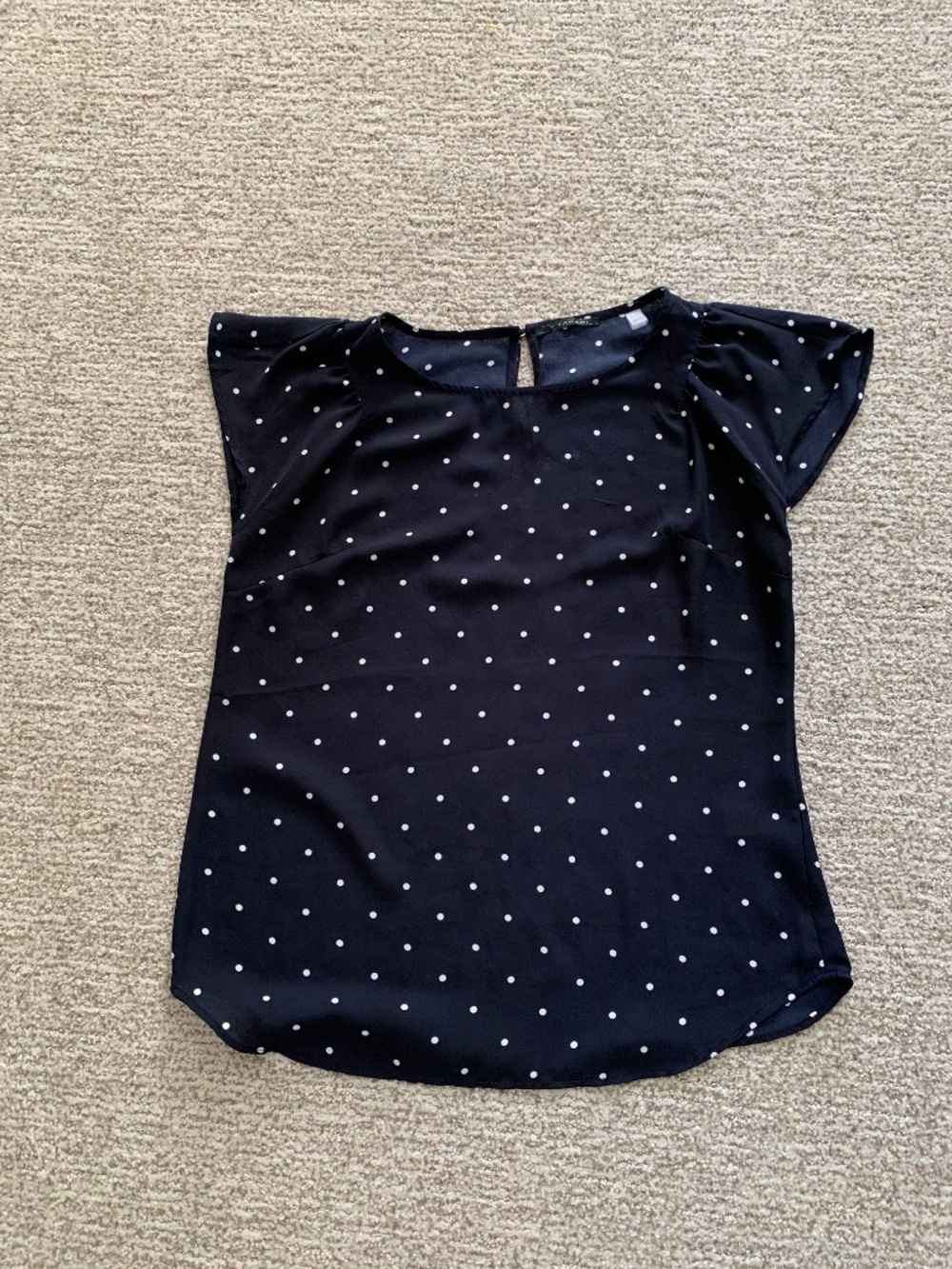 Tahari Navy Capped Sleeve Top Small Women’s